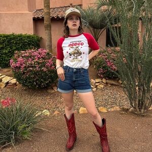 Red and White Rodeo Graphic Tee